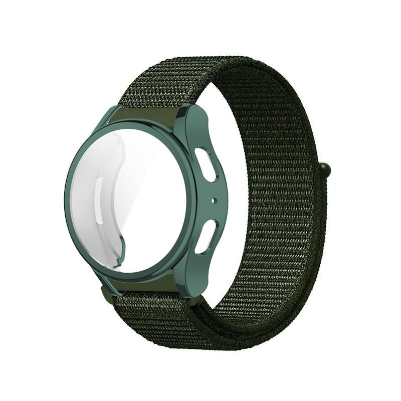 Nylon Strap for Samsung Galaxy Watch FE 7 6 5 4 40mm 44mm Silicone TPU case Bumper Full Screen Protection