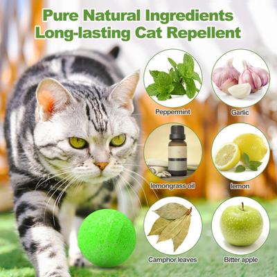 12 Stück Katzenabwehrkugeln Lang anhaltende Aromakugeln mit Pfefferminzöl Hundeabwehrkugel Halten Katzen vom Garten fern für Innen- und Außenpflanzen Möbel