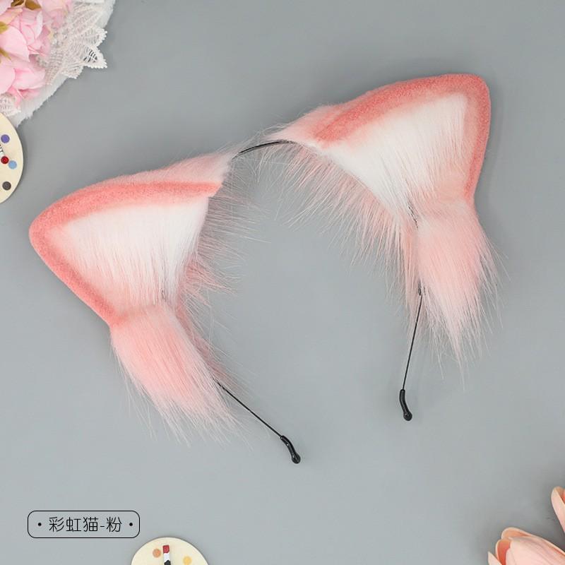 Set de Pinces Bandeau Oreilles de Chat Kawaii Fait Main Mode Lolita Accessoire Cosplay pour Filles