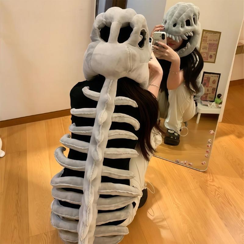Funny Skull Costume Hat With Removable Dinosaur Skeleton Face Masks Perfect For Cosplay And Birthday Celebration