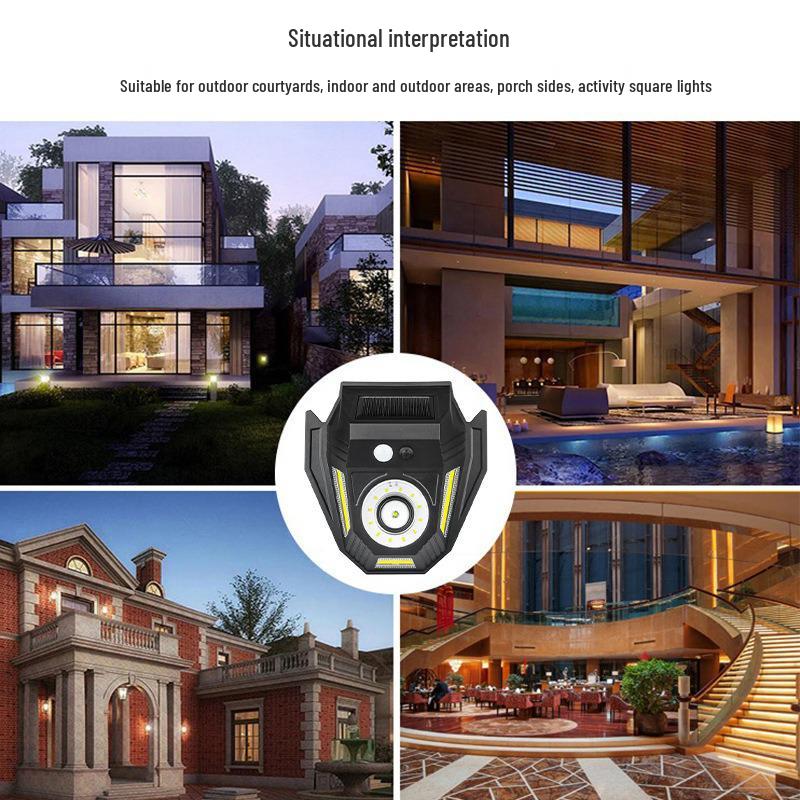Wasserdichte LED-Außenleuchte mit intelligentem Sensor und Solarbetrieb für den Hof