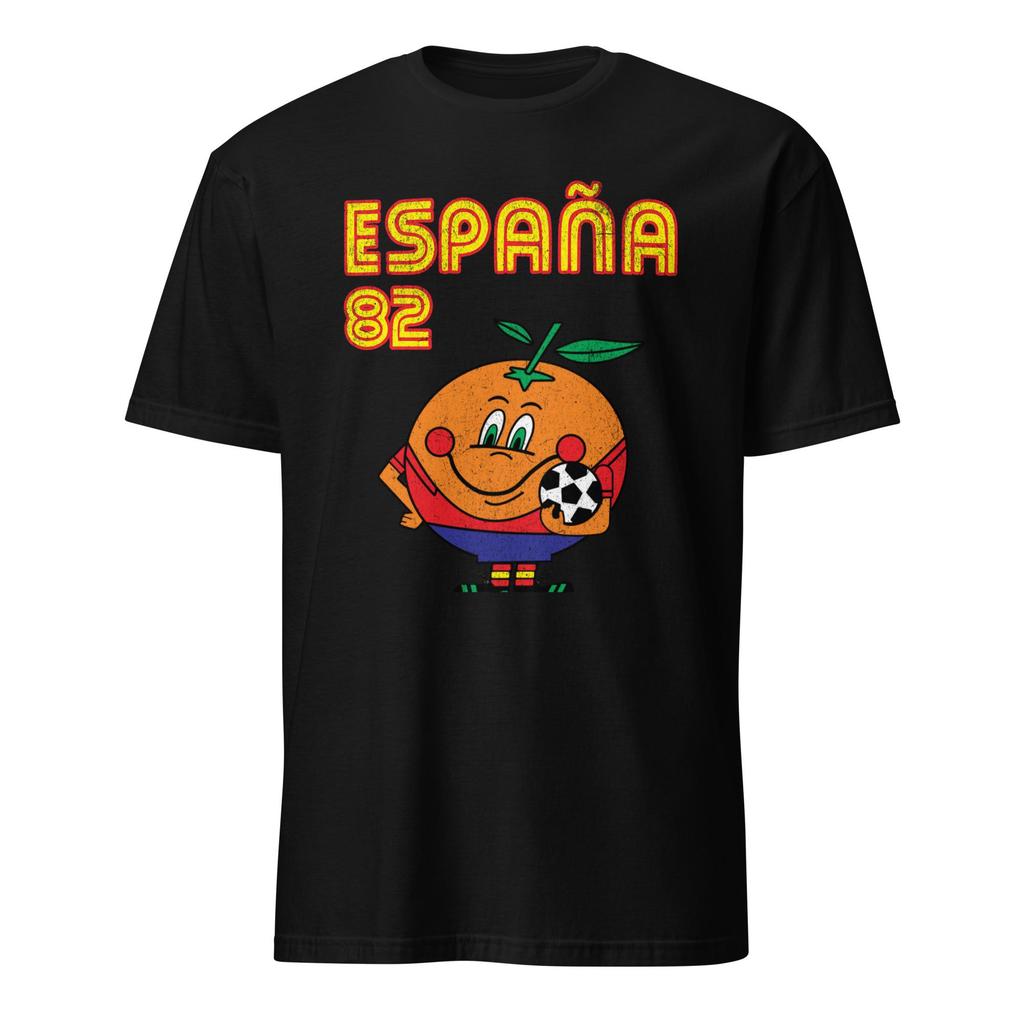 Retro Vintage Spain Mascot Soccer Shirt Naranjito Spain Graphic Tshirt Summer Cotton Unisexs Tshirt Kids Clothing Tee Unisex