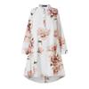 2024 Women's Floral Print Asymmetrical Round Neck Shirt Dress