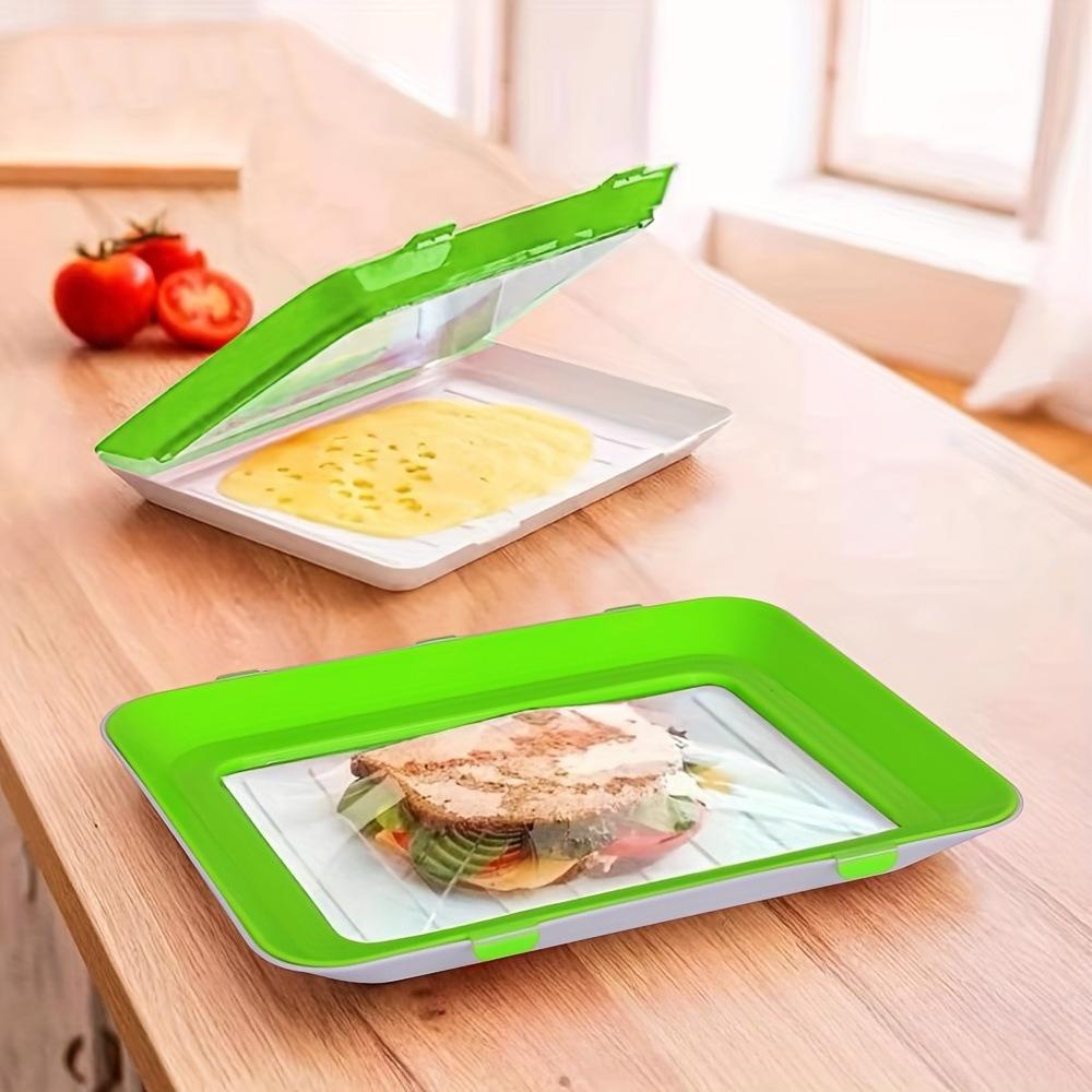 1PC Food Preservation Tray Reusable Stackable Meat Storage Safety Plastic Food Refrigerator Storage Tray Keep Food Fresh Tray