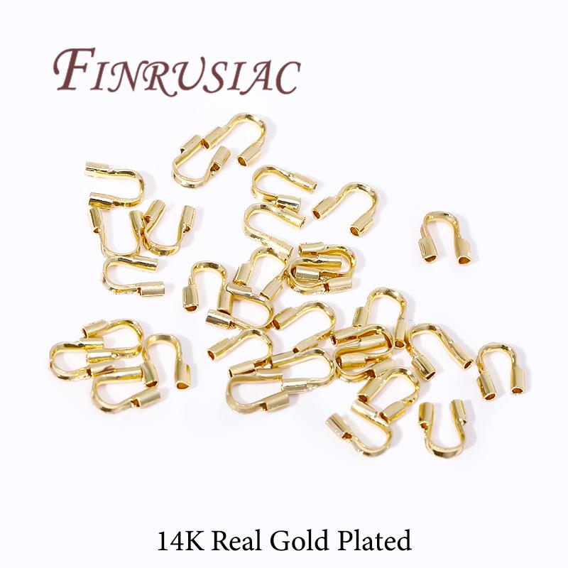 14K Gold Platinierte Drahtschutzhüllen Drahtschutz Wächter Schutzschleifen U-Form Zubehör,Verschlüsse Verbinder Für Schmuckherstellung