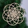 Wood Wall Art Home Decor Home Wall Decor Flower Of Life Energy Mat Slice Wood Base Wooden Wall Sign Flower of Life Shape
