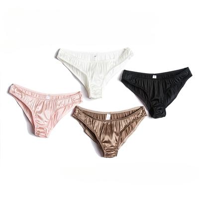 1 Pc Elastic Silk Thong for Women Mulberry Silk Erotic Underwear Low Waist Breathable Triangle Pants T-pants