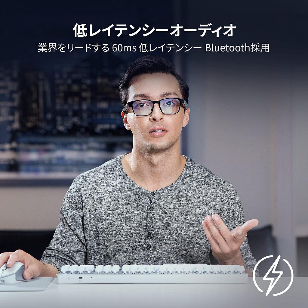 Razer Anzu Smart Glasses Round Wireless Audio Smart Glasses 60ms Low Latency Bluetooth Connection 5 Hours Lasting Open Ear IPX4 Splashproof Touch