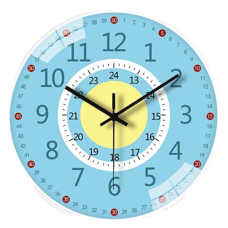 12-Inch 30Cm Wall Clock Living Room Simple Creative Children'S Early Education Clock Personalized Decoration Mute Clock