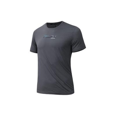Atmungsaktives Rundhals Sport Kurzarm T-Shirt Herren Oberteile Schlossgrau 152425104-5