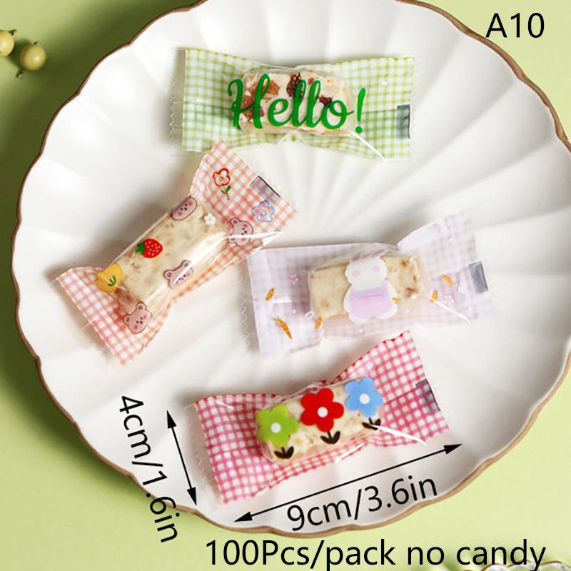 

100Pcs Cartoon Cookie Packaging Bag Cookie Snowflake Crispy Packaging Self Sealing Bag Separate Transparent Cute Dessert Bags