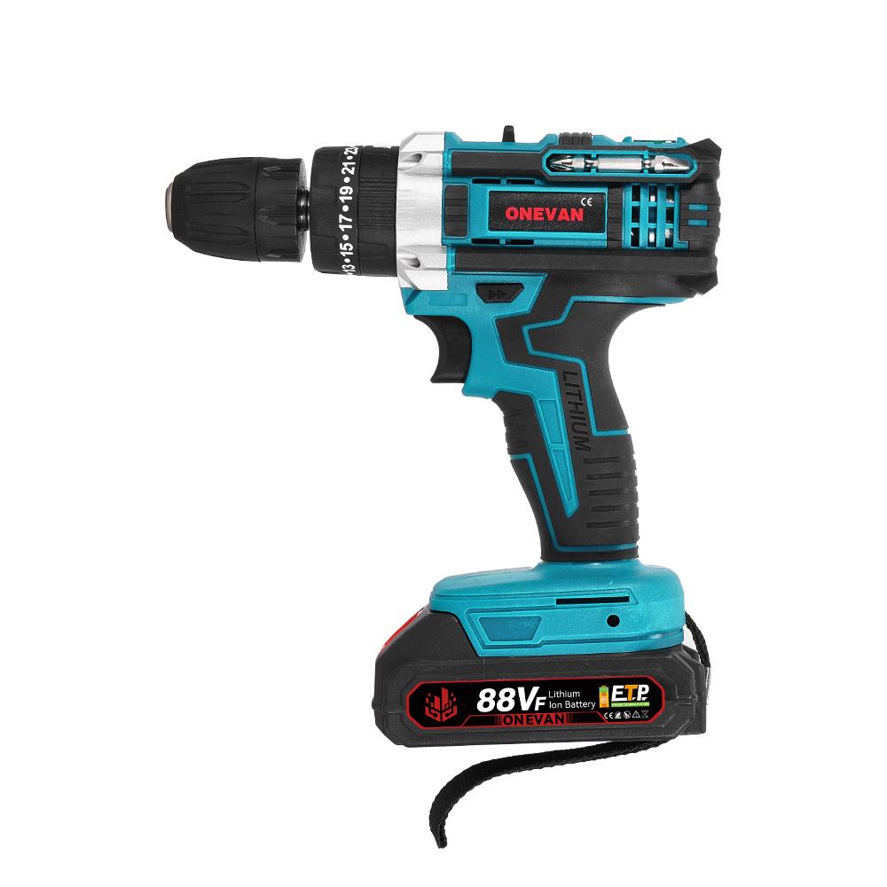 ONEVAN Electric Impact Drill 25+3 Torque 500W Cordless Electric Screwdriver Woodworking Power Tool For Makita 18V Battery Pin