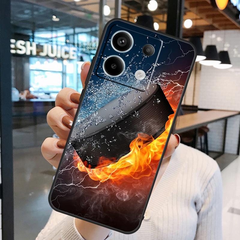 Hockey Stick and Puck Case For Xiaomi Redmi Note 11 9 10 12 13 14 15 Pro Plus Redmi 15 15C 10C 12C 13C 14C Cover