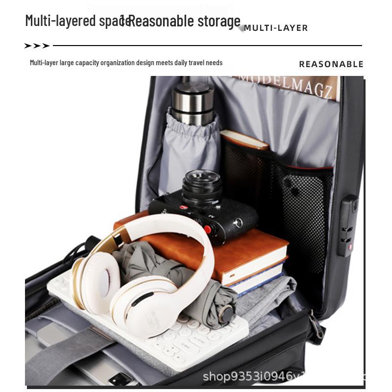 Expandable Multifunctional Laptop Backpack for Men and Women - Hard Shell, Casual, Travel, Business.