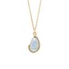 Irregular Notched Geometric Fresh Green Pendant Necklace Clavicle Chain Female, Titanium Steel Plated 18K Gold Pendant