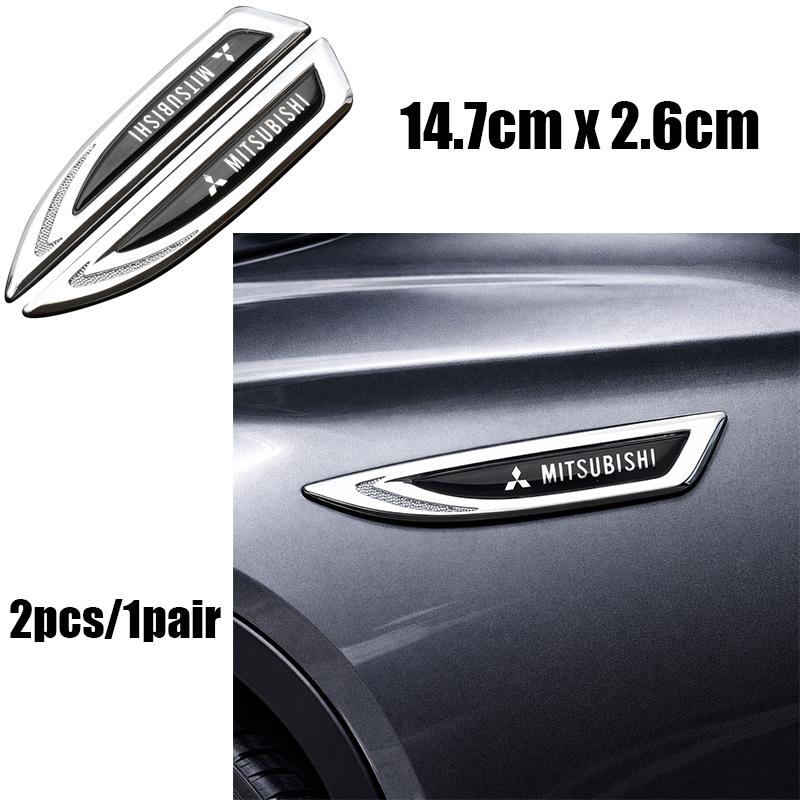 

2pcs Mitsubishi metal Car Fender side logo Car door Rear Bumper tail door Emblem car door Car emblem sticker styling Accessories 2pcs Fender side
