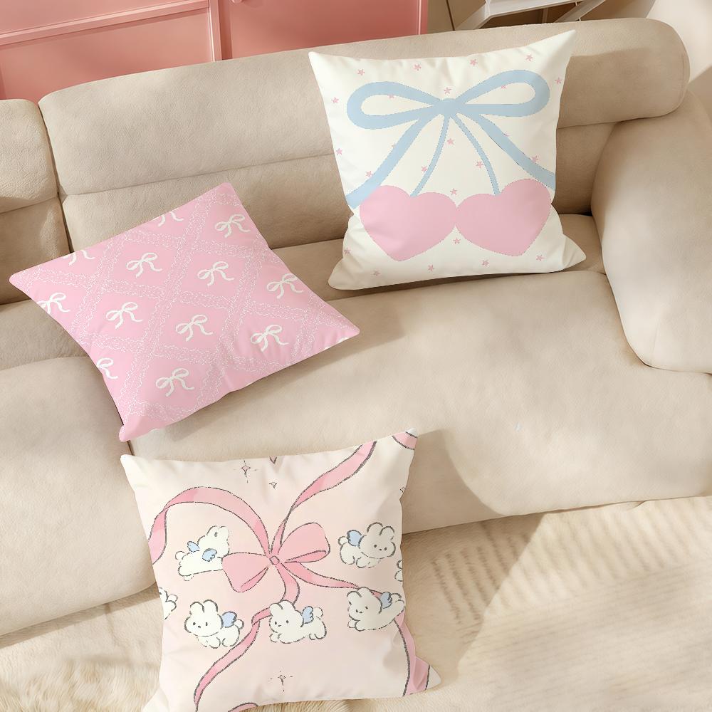 Kunst Rosa Schleife Kirsche Niedlich Kawaii Kissenbezug Anwendbarer Raum Für Gästezimmer Innenräume Autos Büro Hausdekoration