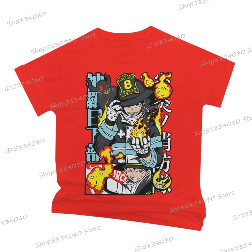 Fire Force Print Unisex Fashion Casual Tshirt Unisex Street Graphic Anime Tee Fire Force Classic Vintage T Shirts Anime Apparel