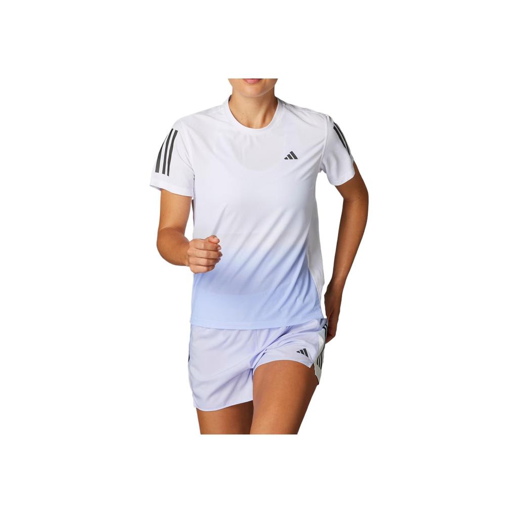 Adidas Climacool Own The Run Comfortable Striped Breathable Crew Neck Short Sleeve T-Shirt Women T-Shirts White JC9889