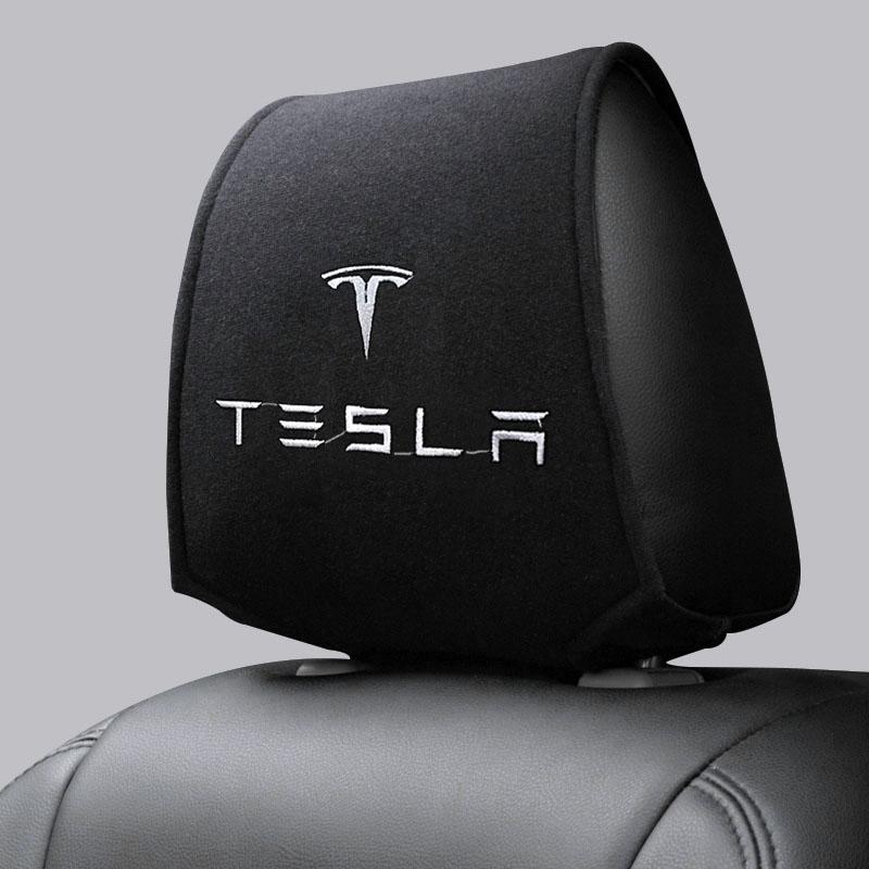 Car Headrest Cover Auto Seat Headrest Cushion Neck Pillow Case Accessories For Tesla Model 3 Model S Model X Model Y Roadster Bonina Coil
