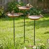 Large Capacity Bird Water Drinker Retro Style Outdoor Bird Bath Metal Bird Feeder  Porch Decoration