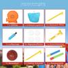 Inflatable Bounce House Play Center with Blower Slide Trampoline Splash Pool/Ball Pit Water Gun 364x173x182 Cm Blue