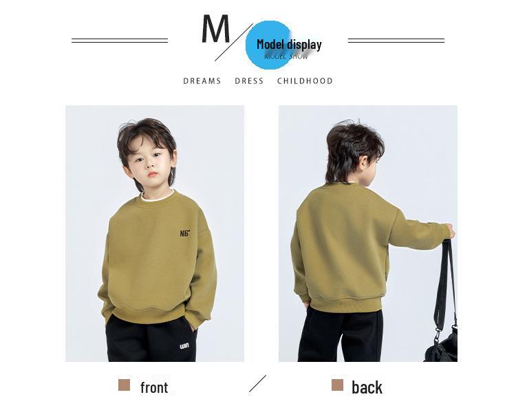 2025 Autumn Stylish Boys' Layered Two-Piece Spliced Sweatshirt T-Shirt, Long Sleeve Casual Top