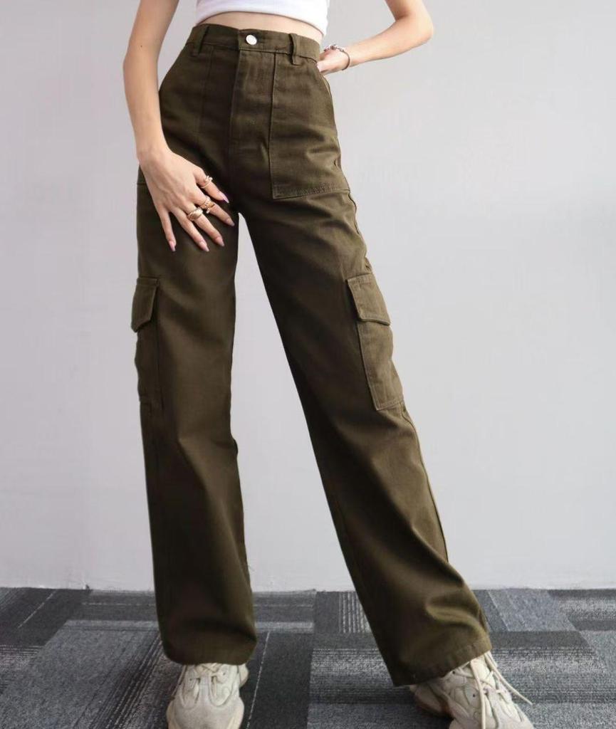2023 Versatile Mid-Waist Casual Workwear Pants with 3D Pockets