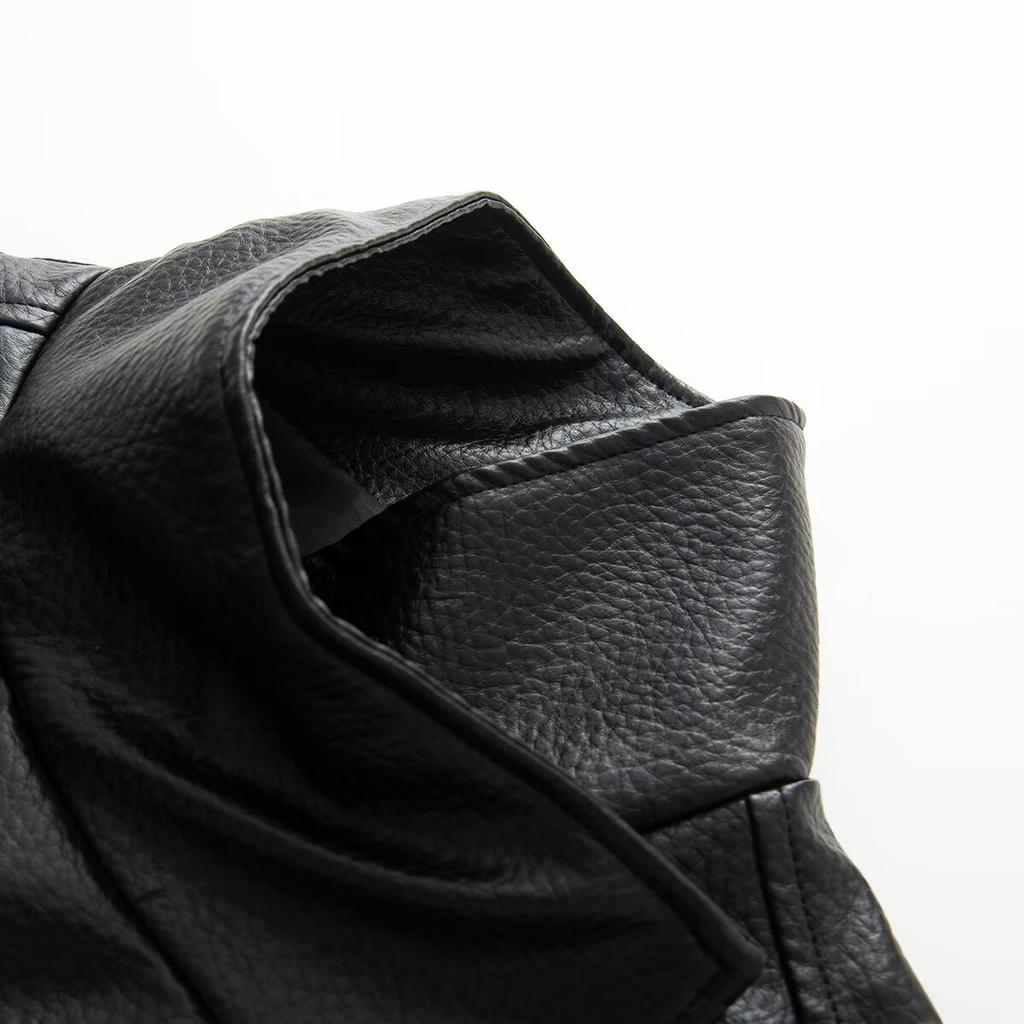 Neuer Herbststil: Europäischer und Amerikanischer Stil Modische Vielseitige Hoher Kragen Seitenreißverschluss Taille Taille Jacke