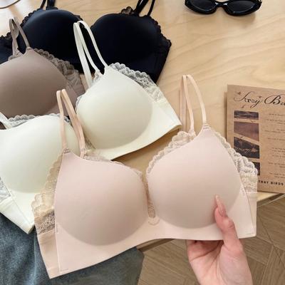 Small Breasts Show Big Gathering Underwear Women's No Steel Ring Sexy Lace Collection Breast Anti-sagging Seamless Bra Cover Palm Cup