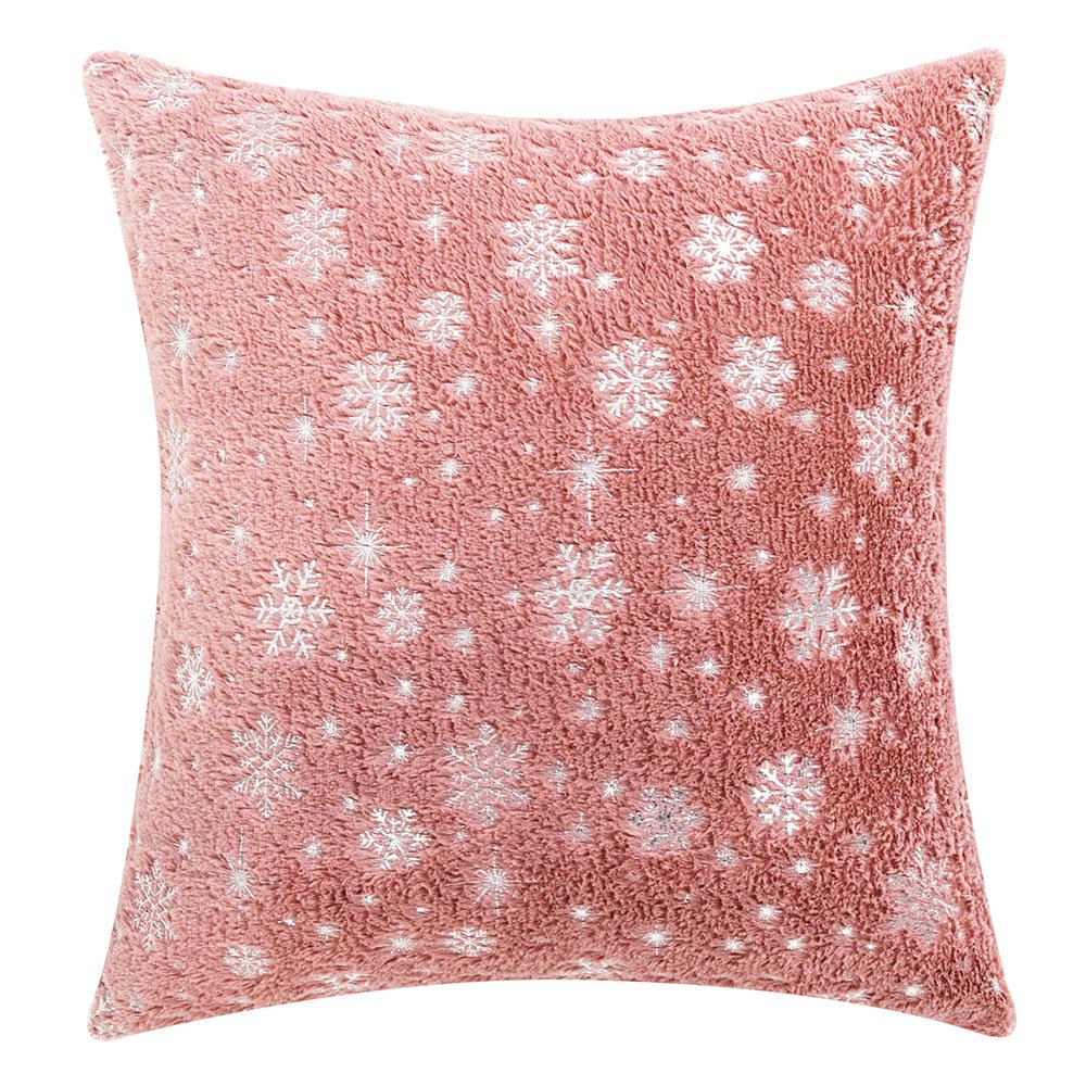1pcs Luxury Christmas Cushion Pillow Covers Silver Snowflake Print Soft Plush Decorative Pillowcase for Home Sofa Holiday Decor
