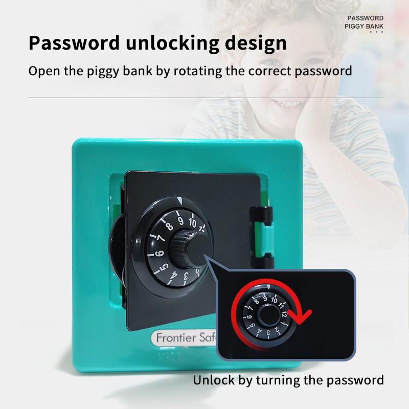 Mini Bank Money Box Retro Rotating Password Cash Coins Saving Box Bank Safe Box Automatic Deposit Banknote Christmas Gift
