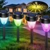 Outdoor Solar Pathway Lights RGB Color Changing Projection Dusk to Dawn for Yard Walkway Landscape Decoration