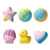 6Pcs/Set Salt Bath Bombs Ocean Starfish Shell Love Heart Duck Essential Oils Fizzies Balls Moisturizing Dry Skin Shower Ball Spa Birthday Gift for