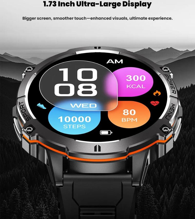 Militär Smartwatch 1000MAH Super Ausdauer Bluetooth Anruf GPS Kompass Barometrischer Höhenmesser 10ATM Wasserdicht Schwimmen AMOLED HD Sport Smartwatches Herren