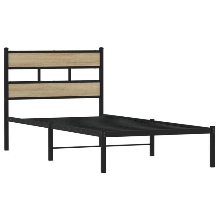 VidaXL Metal Bed Frames Without Mattress Sonoma Oak 75x190 Cm 4017092