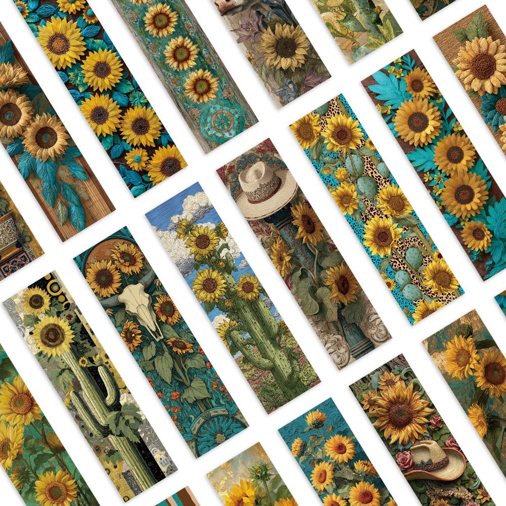 32pcs, Retro Sunflower Bookmark, Back To School Season, Christmas, Halloween, Suitable for Teachers, Readers, and Birthday Gifts