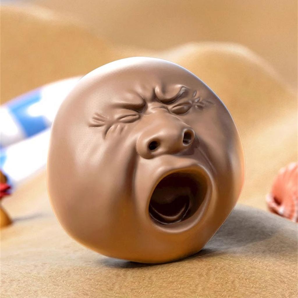 Funny Yawning Sculpture with Water Sprays Function Squeezing Toy Teas Ceremony Decoration For Fun And Gag Gift