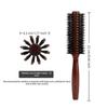 Wood Handle Boar Bristles Round Brush Professional Barber Salon Hairdressing Hair Brush Home Blow Dry Curling Volume Styling