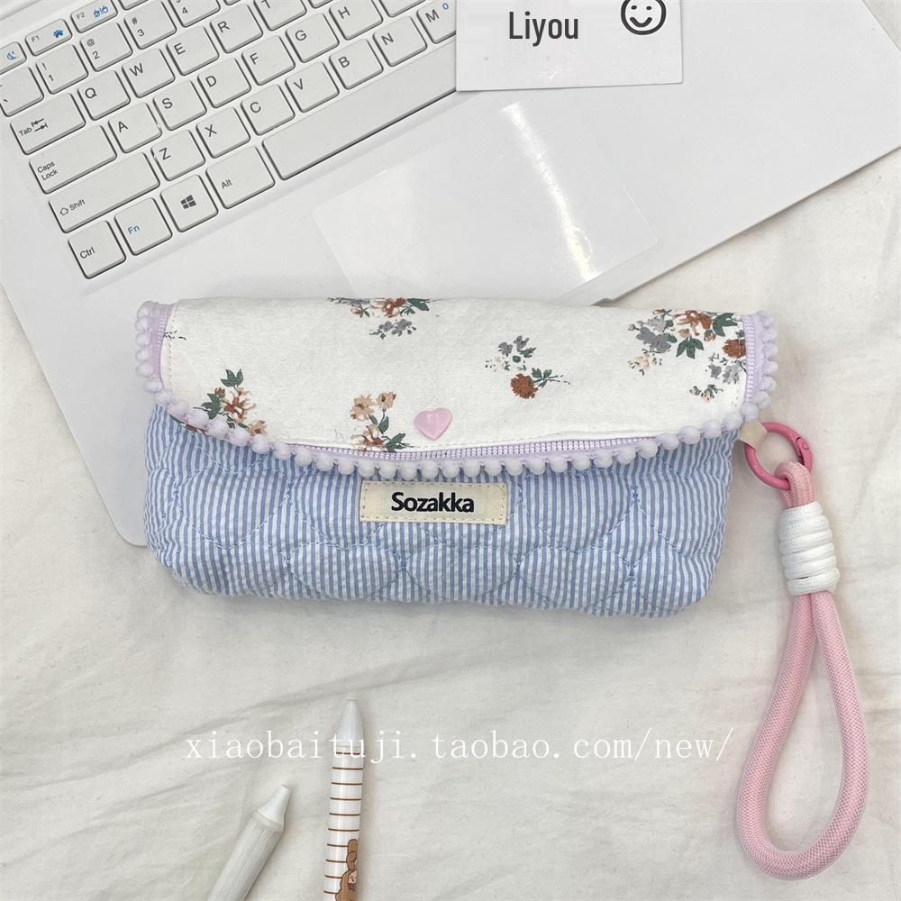 Korean Style Floral Pencil Case - Large Capacity, Multifunctional Stationery Box