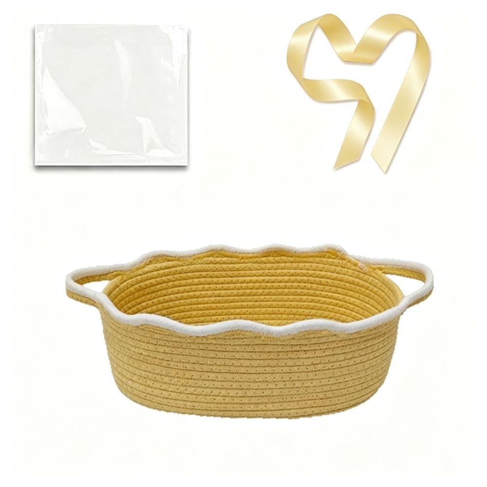 With Handles Cotton Rope Woven Basket Oval Sundries Storage Organizer Laundry Hamper  Nursery