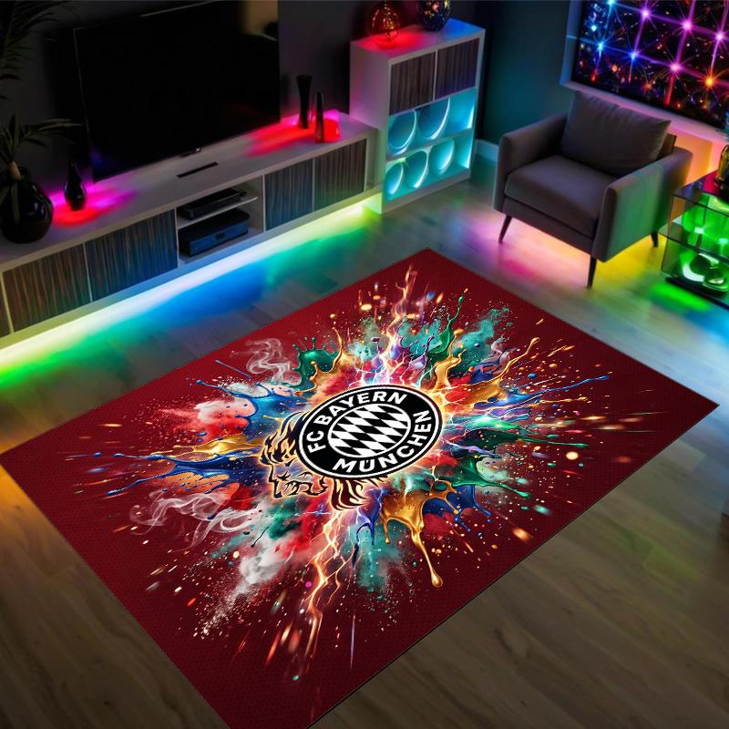 Diseño del Bayern de Múnich Alfombra de Terciopelo de Cristal Acogedora No?Alfombra Estampada Antideslizante Para Dormitorio Sala de Estar Entrada