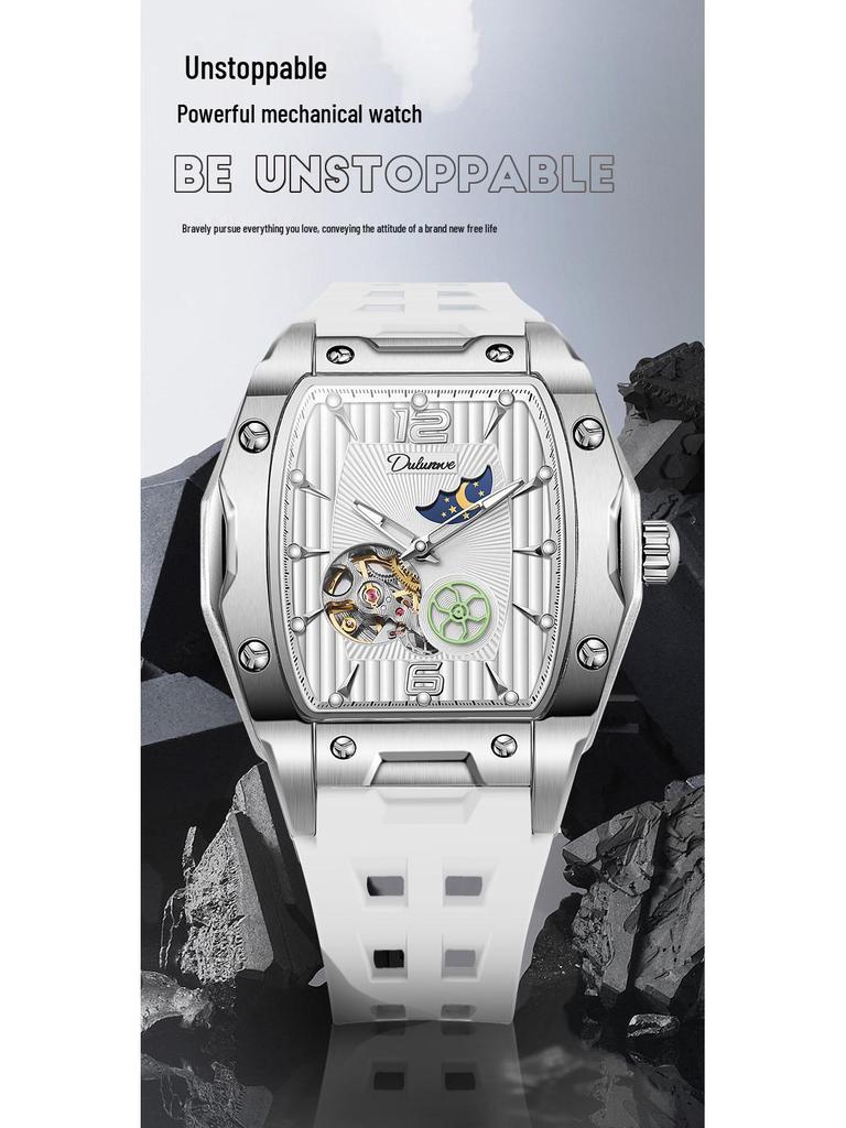 Durenwei Herren Automatikuhr Wasserdicht mit Großzifferblatt-Design