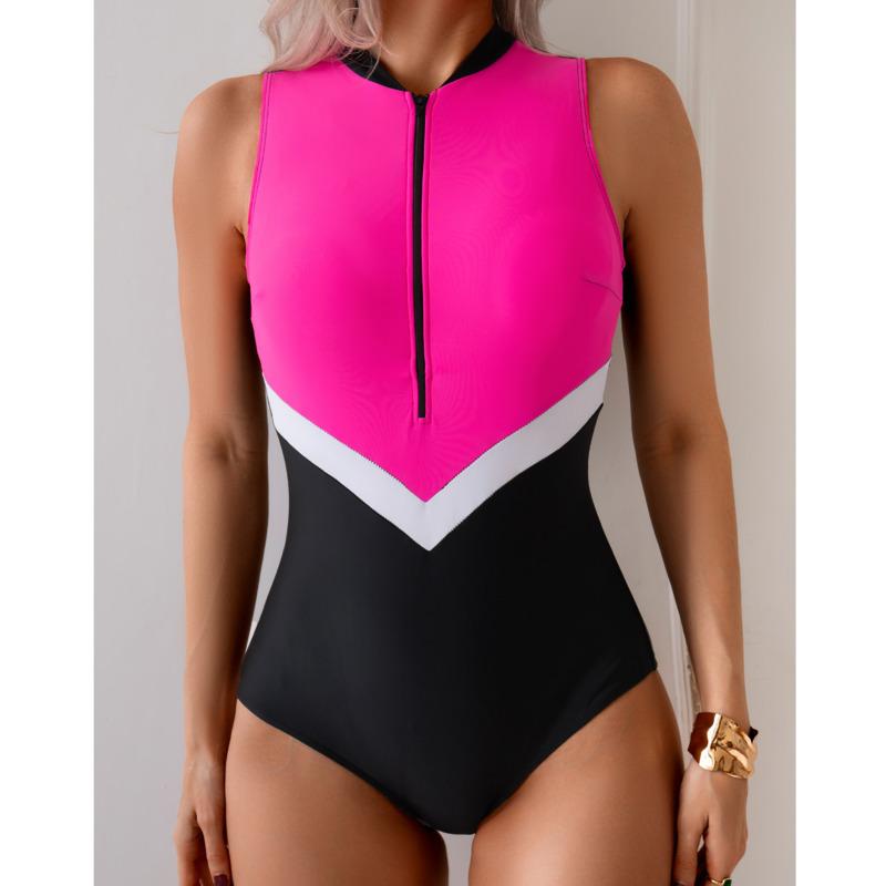 Sexy Women's Swimsuits Closed One-Piece Swimwear Sports Surfing Swimming Wear Bodysuit Bathing Suits Beachwear Pool Bather 2025