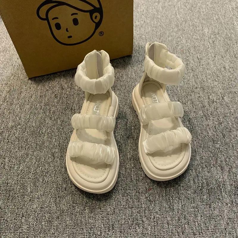 Fashion Wedge With Platform Waterproof Roman Style Woman Shoes Asian Size Luxury Summer 2025 Trend Comfort Korea Sale Sandals for Women