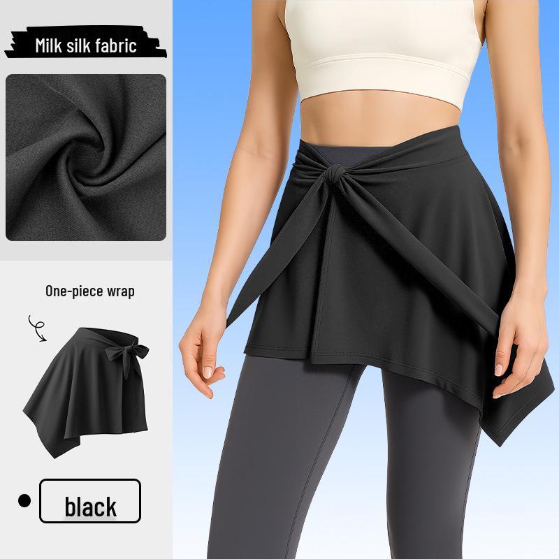

Slimming Sporty Dance Skirt with Anti-Exposure Waistband and Hip-Covering Flap for Women One Size