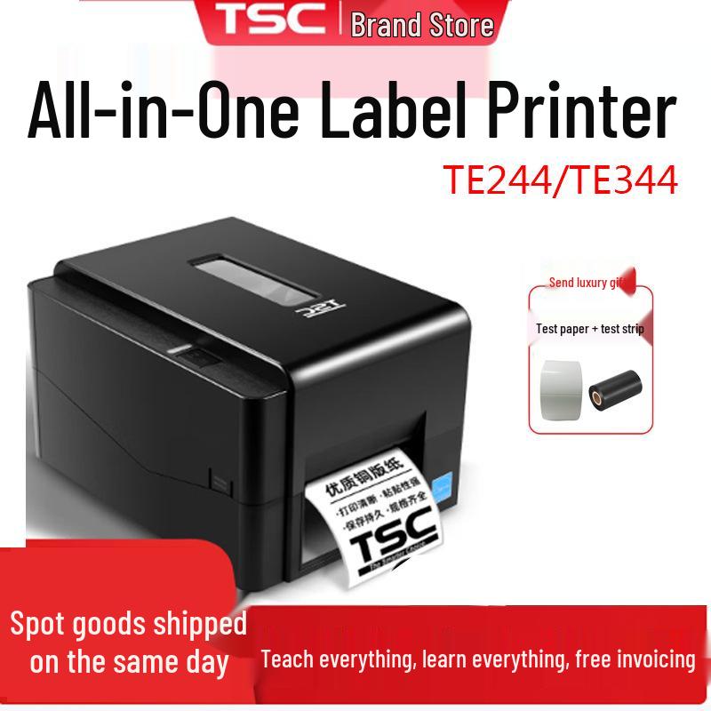 TE244/344 Bluetooth Thermal Printer for Non-Adhesive Barcode & QR Code Labels TE244 USB Interface