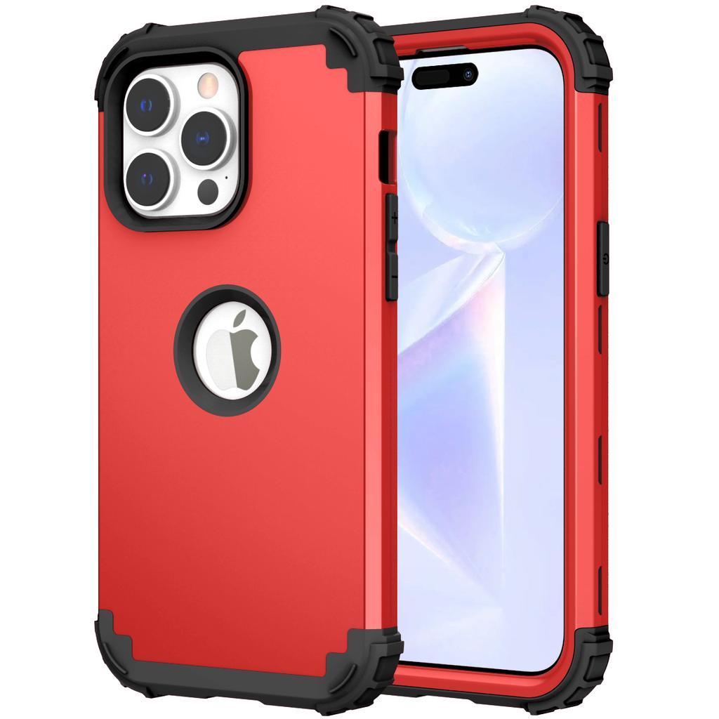 For Iphone 16 15 14 13 12 11 Pro Max Mini XS XR MAX Case Full-Body Cover 3 In 1 Hybrid Hard PC Silicone Heavy Duty Rugged Bumper
