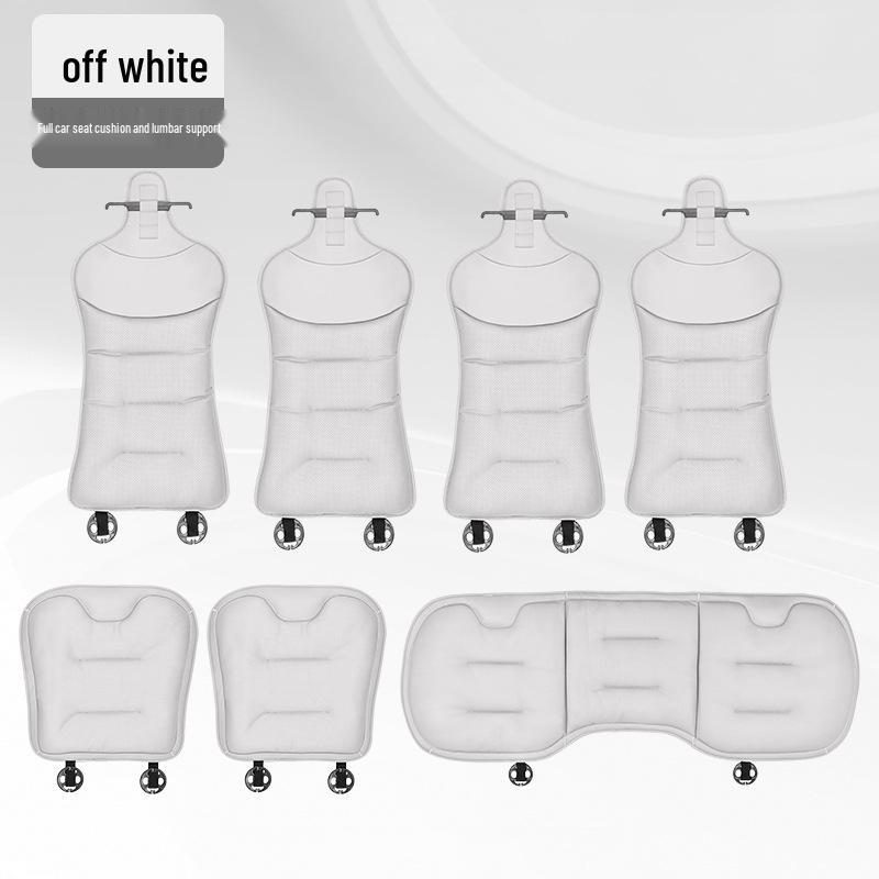 Universal Ventilated Car Seat Cushion for BMW, Mercedes-Benz & Xiaomi - Four Seasons, Lumbar Support, Rear Integrated, Single Driver Seat.