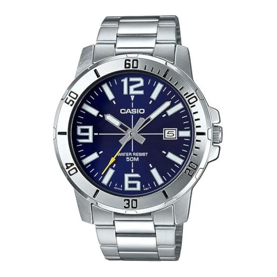 [Casio] CASIO Standard Analog Quartz Men s Watch MTP-VD01D-2BV Metal Band Blue Overseas Model [Parallel Import]